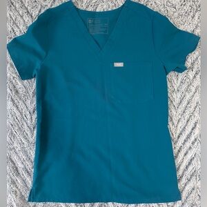 FIGS Pacific Blue XXS Catarina One-Pocket top